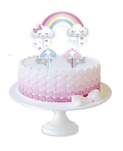 Topper Para Bolo Chuva de Amor Kit